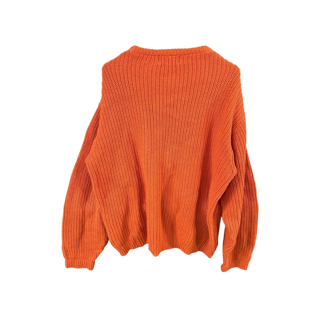 Eddie Bauer Vintage Orange Shaker Knit Cotton Sweater Mens Large Made Australia - Picture 2 of 3